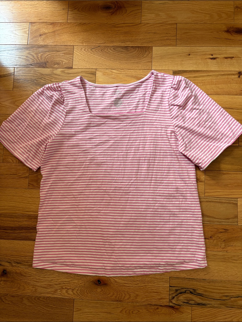 Women’s Pink Striped Square Neck Top st johns bay